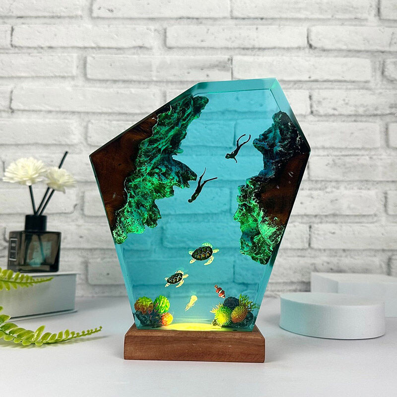 Turtle And Baby Turtle Resin Night Light Cute Gift for Parents