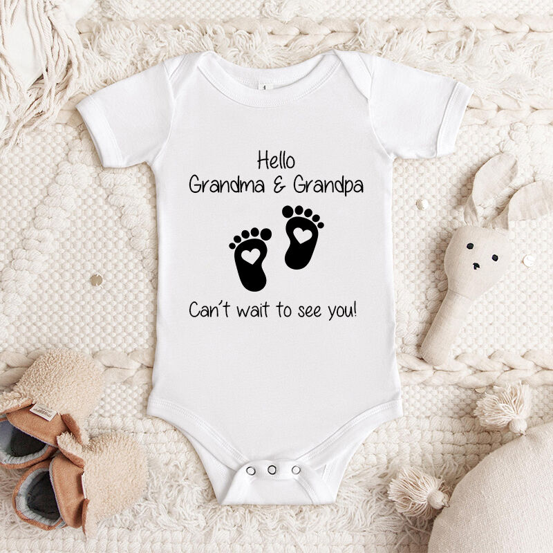 Body de bebé personalizado con mensaje personalizado, diseño de huellas bonitas, regalo cálido para baby shower para la familia