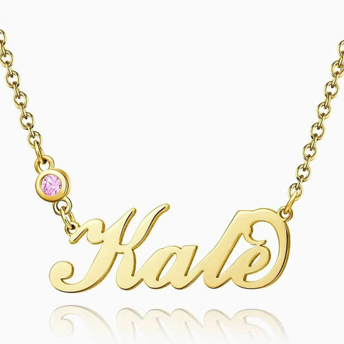 "Tú eres la razón" Collar con nombre personalizado con piedra de nacimiento