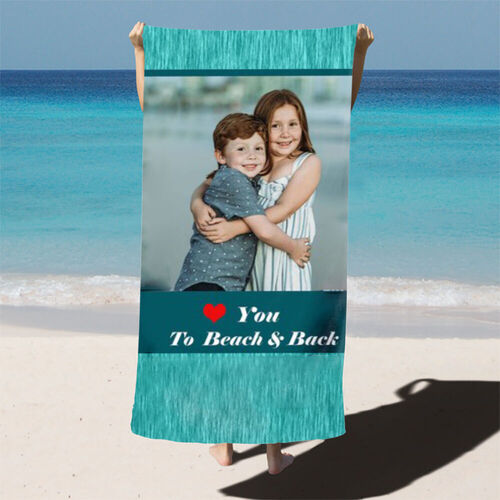 Personalized Name and Picture Bath Towel Warm Gift for Grandparents