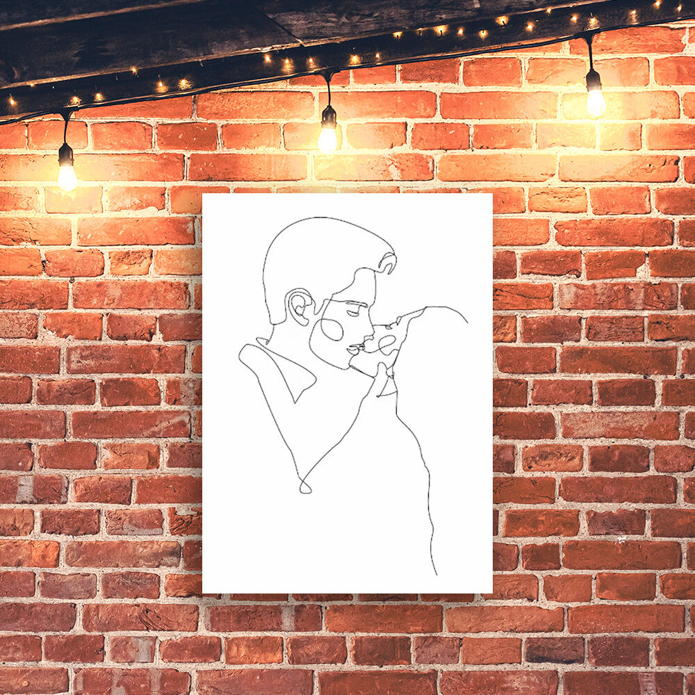 線画 イラスト 写真入れ キャンパス ウォール アート オーダーメイド