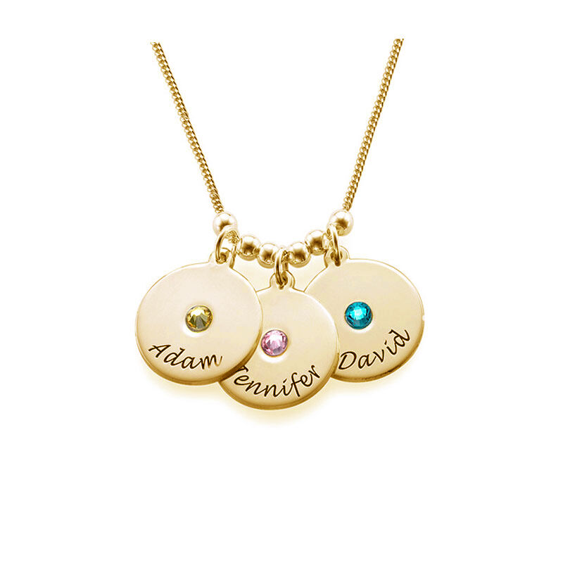 "You Are My Daily Life" Coin Pendant Necklace With Birthstone