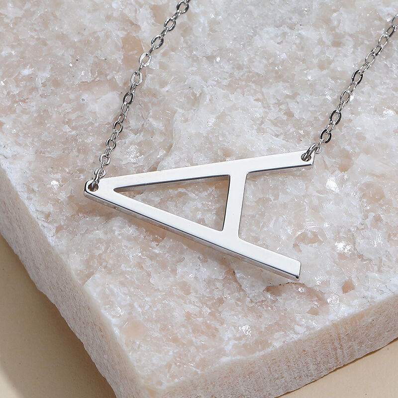 Sideways Large Initial Necklace