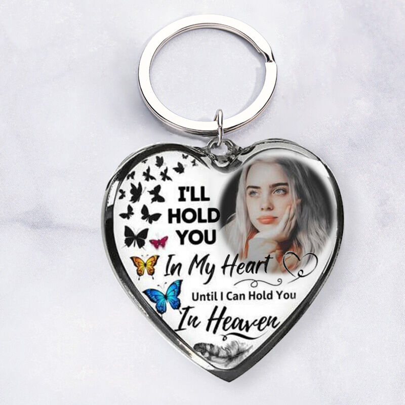 Porte-clés "Je te garderai dans mon cœur" Personnalisé Photo