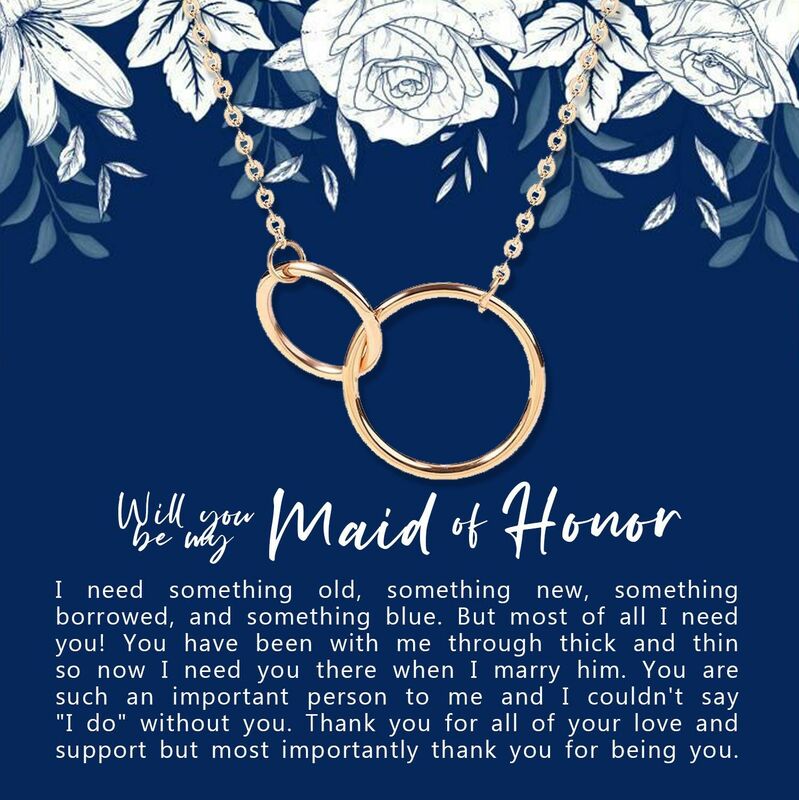 Gift for Bridesmaid "Thank You For All Of Your Love And Support" Necklace