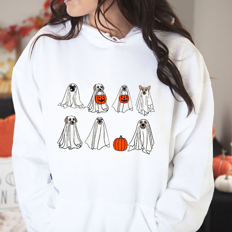 Ghostly Dressed Dog Pattern Special Hoodie Best Halloween Gift for Pet Lover