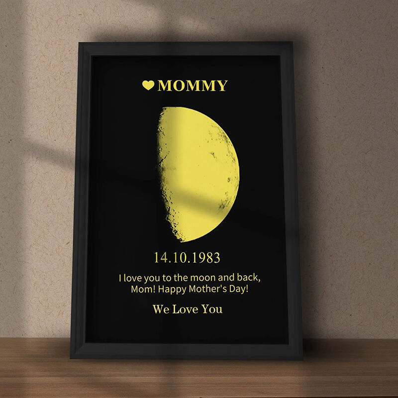 Personalized Moon Phase Photo Frame Warm Gift For Mother's Day