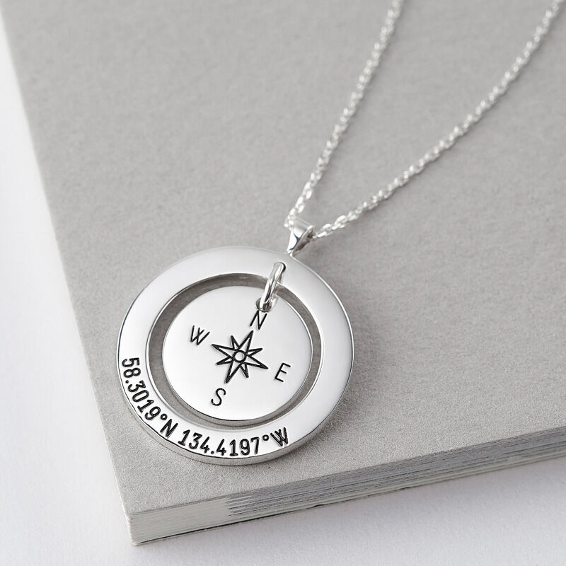 Aangepaste coördinaten ketting lengtegraad lengtegraad sieraden afstuderen cadeau voor jubileum