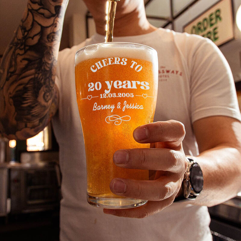 Verre à bière personnalisé avec date Cadeau d'anniversaire