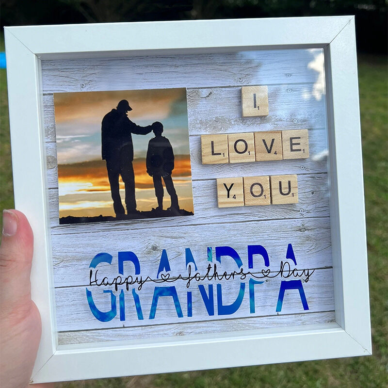 Personalized Frame Custom Photo and Name I Love You Puzzle Sign Design Attractive Father's Day Gift