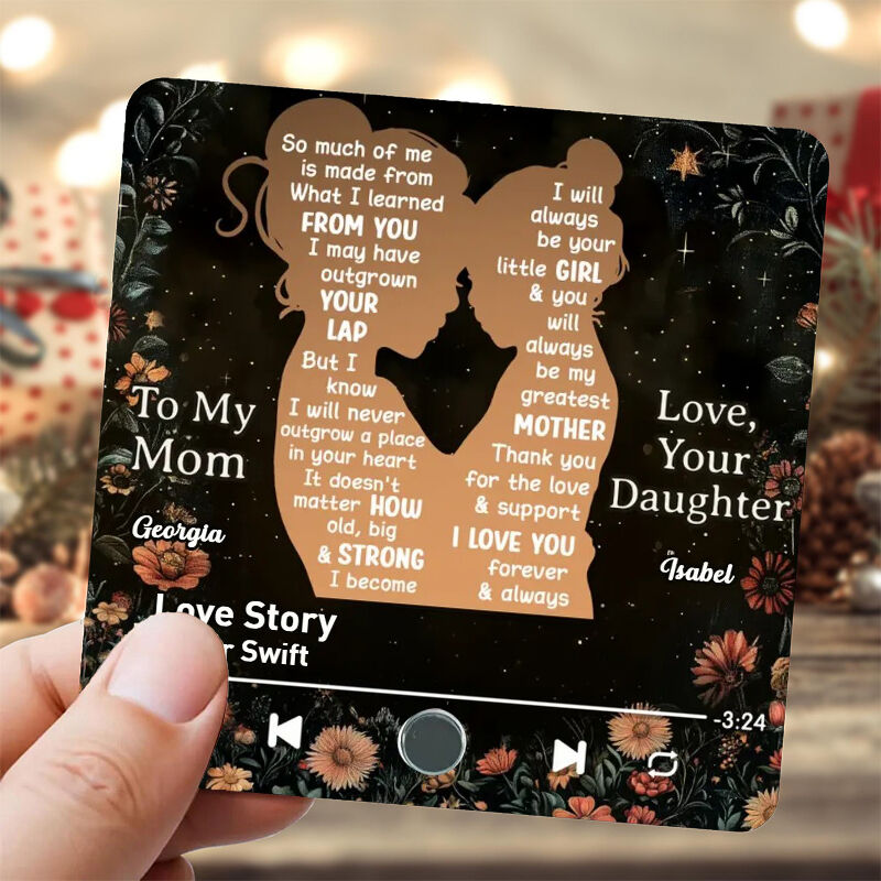 Personalisierte Bild Musik Kühlschrankmagnet mit schönen Blumenmuster Bestes Geschenk zum Muttertag
