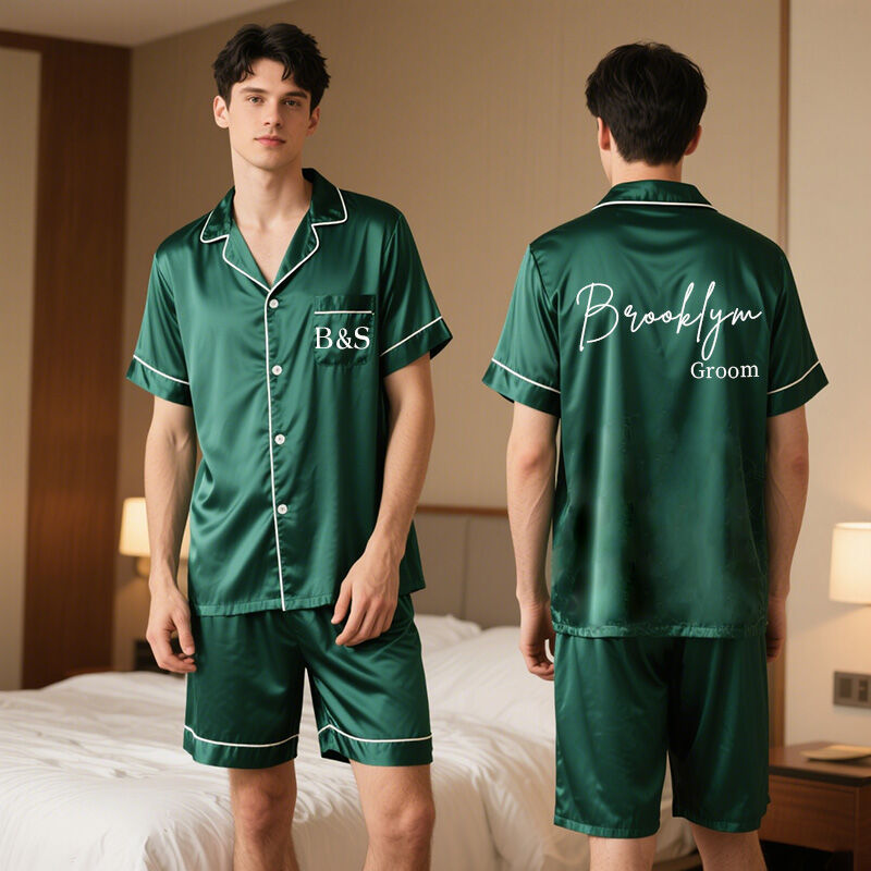 Personalisiertes Pyjama-Set mit individuellen Buchstaben und Namen ein wunderbares Geschenk für Paare