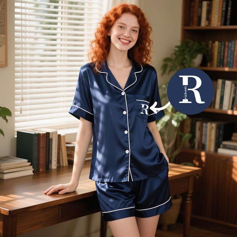 Personalized Embroidered Pajama Set with Custom Name Exquisite Gift for Friends