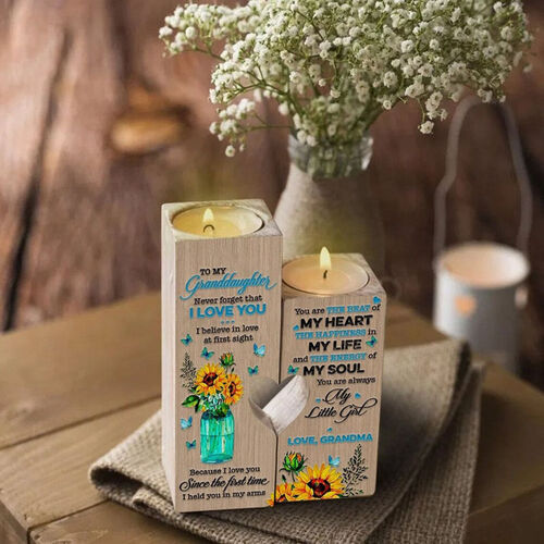 Handgemachter Kerzenständer Blumen Muster Kerzenhalter Geschenk für Enkelin