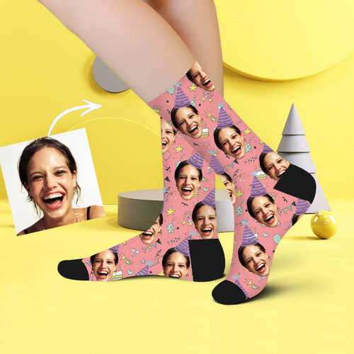 Individuelle Gesicht Bild Socken Geburtsgeschenk für Freundin