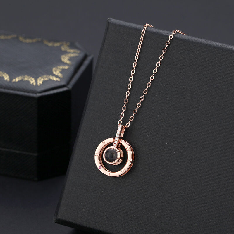 Custom Circle Photo Projection Necklace Beautiful And Perfect Gift
