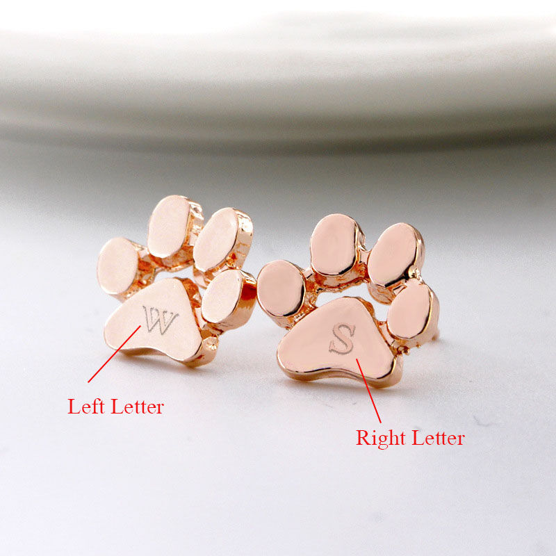 Customized Paw Print Earrings Dainty Stud Earrings for Pet Lovers