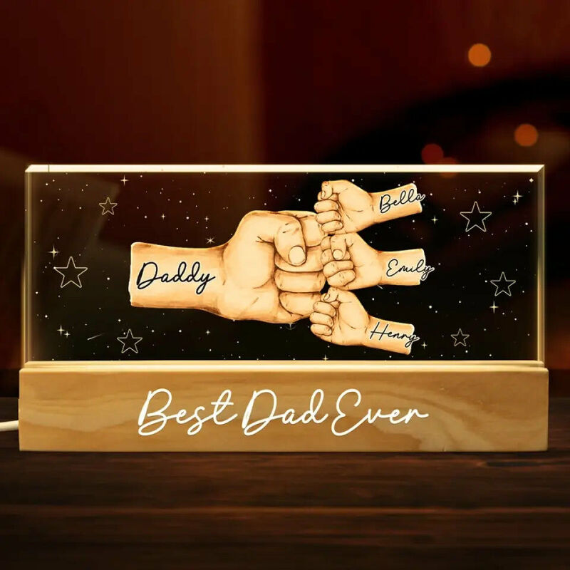 Personalized Led Lights With Fist Pattern Cool Gifts For Father's Day