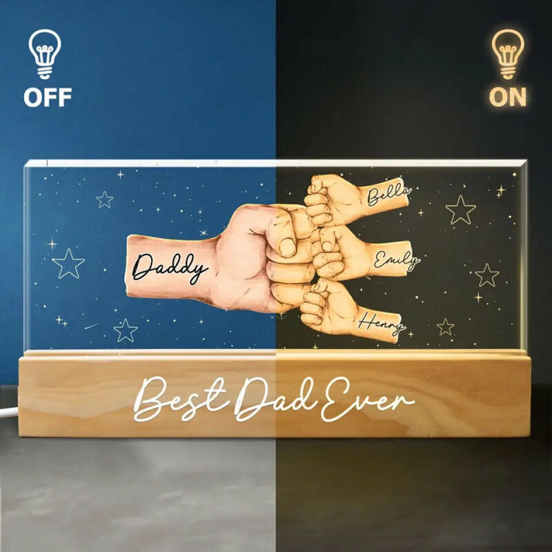 Personalized Led Lights With Fist Pattern Cool Gifts For Father's Day