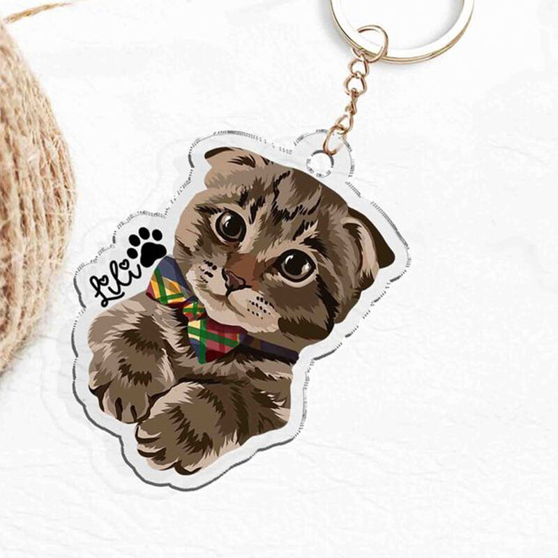 犬 猫 ペット 写真 名入れ アクリル キーホルダー オーダーメイド