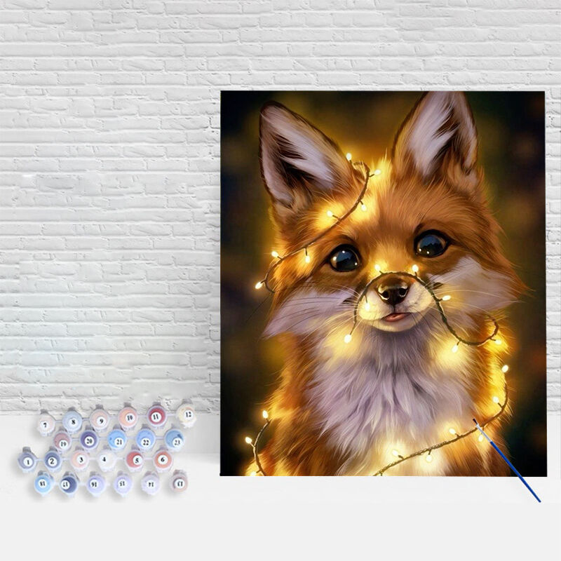 Clever Fox Paint By Numbers Kits Cute Gift for Pet Lovers