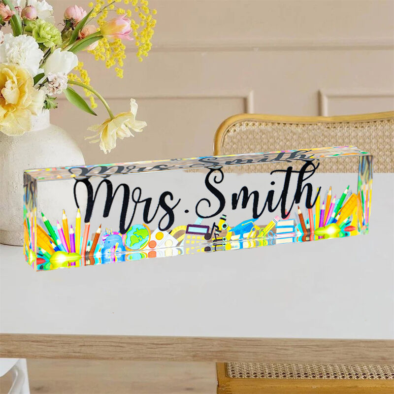 Personalized Name Sign Warm Present for Teacher