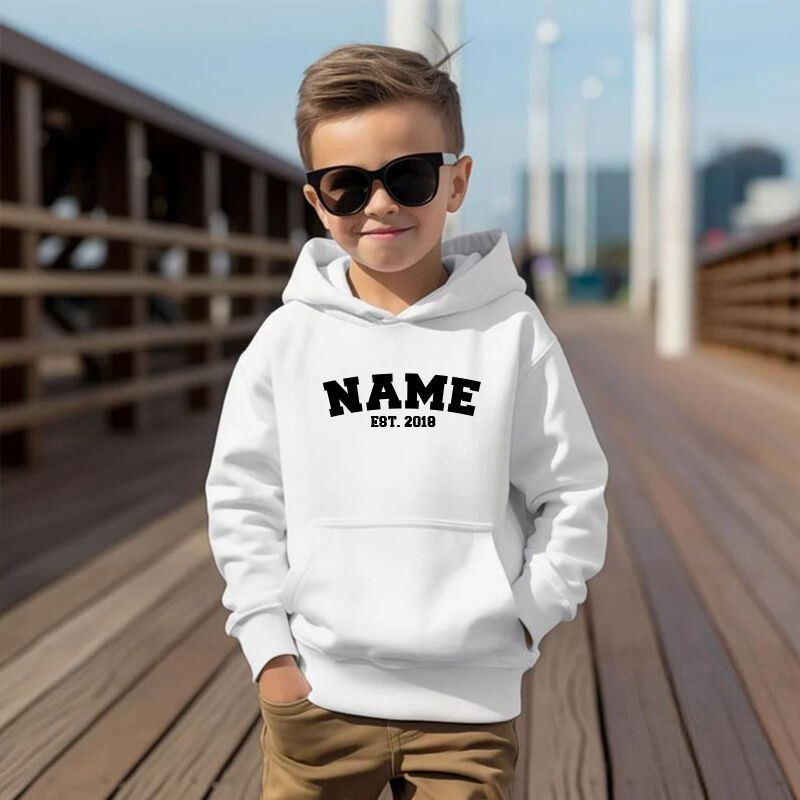 Personalized Kids Embroidered Hoodie With Custom Name Warm Gift For Children