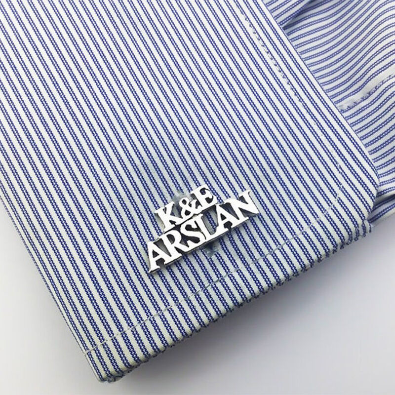 Gemelos personalizados personalizados con iniciales de dos letras y diseño de nombre, regalo atractivo para él y sus amigos