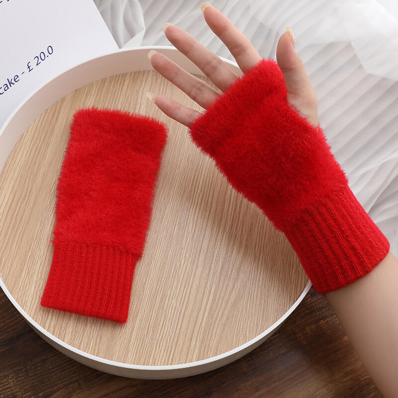 Personalized Plush Gloves with Custom Embroidered Pattern Warm Winter Gifts for Pet Lovers