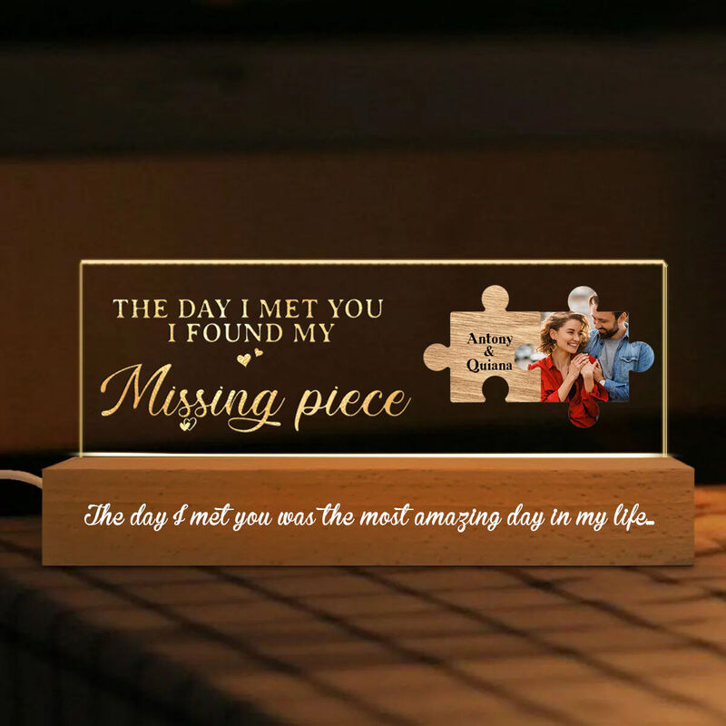 Personalized Photo Night Light Puzzles Design Creative Gift for Couples