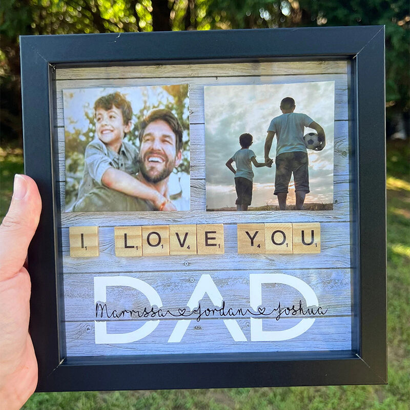 Personalized Frame Custom Photo and Name I Love You Puzzle Sign Design Attractive Father's Day Gift