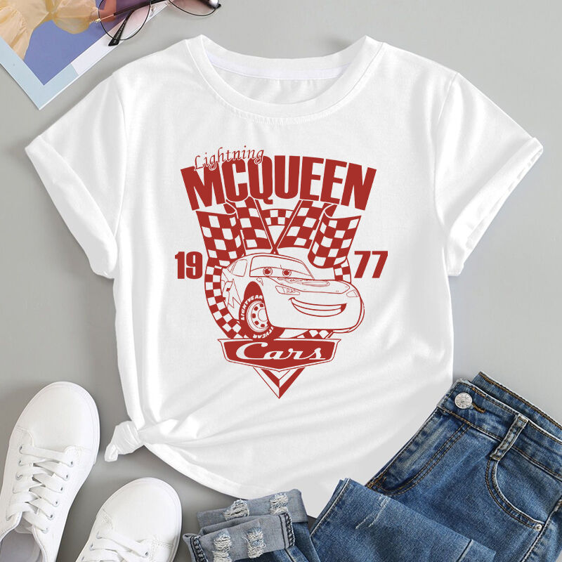 Personalized T-shirt Lightning McQueen Cars Classic Pattern Design Cool Gift for Car Lovers