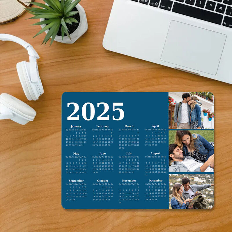 Tapis de souris calendrier personnalisé Cadeau pour la famille
