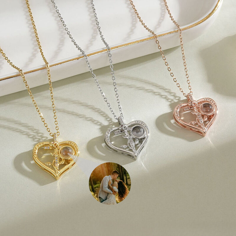 Collana personalizzata con proiezione di immagini a forma di cuore Bellissimo regalo per le coppie