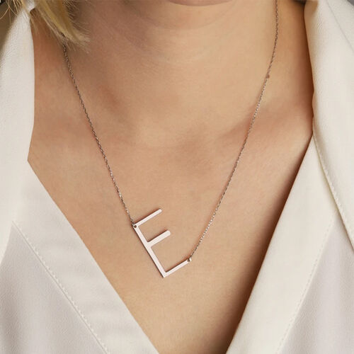 Sideways Large Initial Necklace