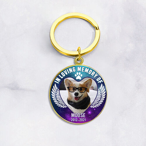"In Loving Memory" Memorial Photo Keychain Gift for Pet Lovers
