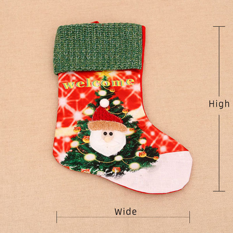 Calcetines de navidad personalizado de Papá Noel brillante con nombre