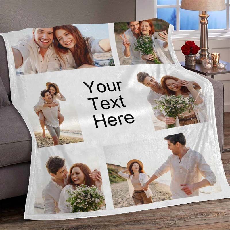 Personalized Memorial blanket with 6 pictures