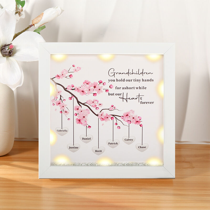 "You Hold Our Tiny Hands For A Short While" Personalized Family Tree Frame