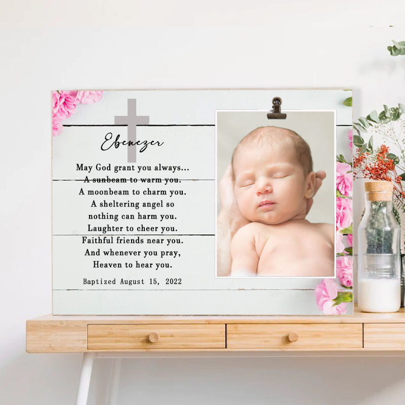 Personalized Picture Frame Baptism Photo Warm Gift for Kids