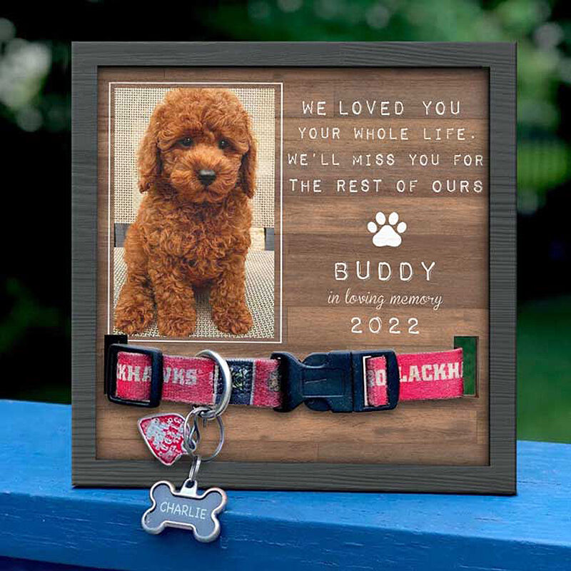 Personalized Picture Frame We'll Miss You For The Rest Of Ours with Dog Collar Design Memorial Gift for Pet Lover