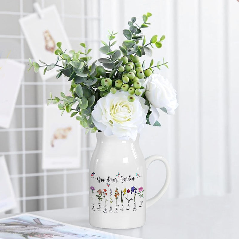 Personalisierte Blumenvase mit Namen Wunderschönes Geschenk für Mama