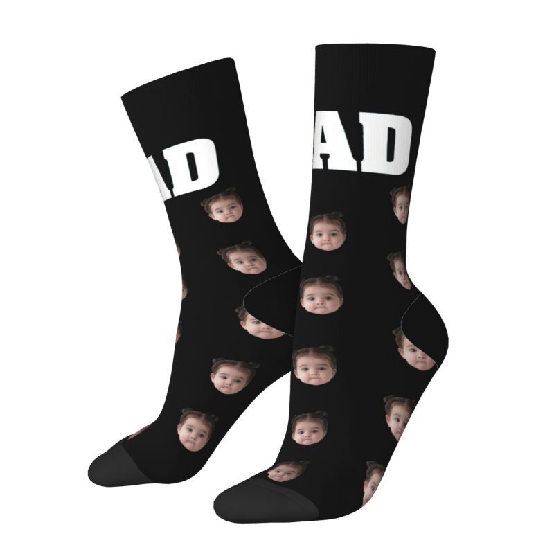 Chaussettes à visages personnalisées "King Dad" Le meilleur cadeau pour la fête des pères