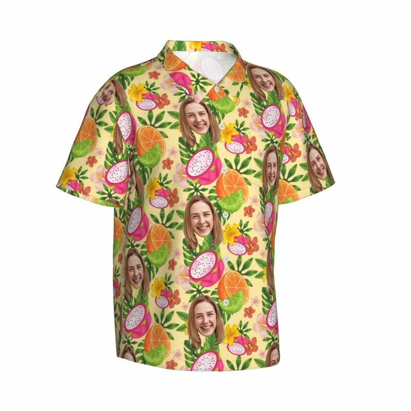 Camicia hawaiana personalizzata da uomo con stampa di frutta Unisex per uomo