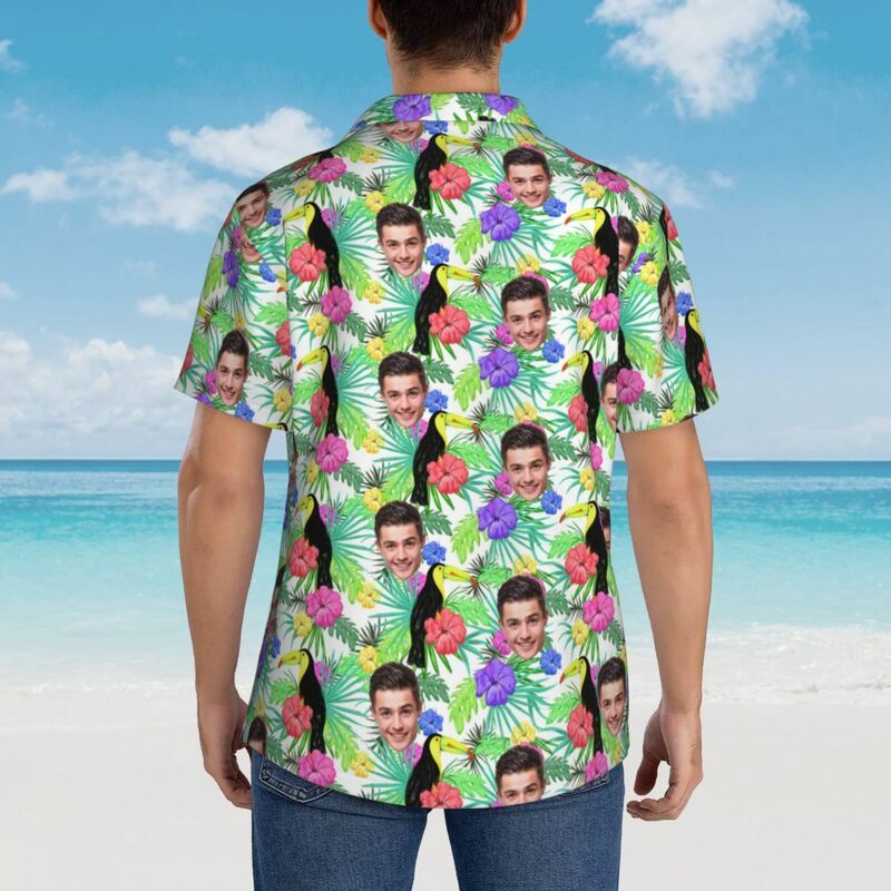 Camisas Hawaianas Personalizadas con Diseño de Flores Camisa de Playa para Hombre