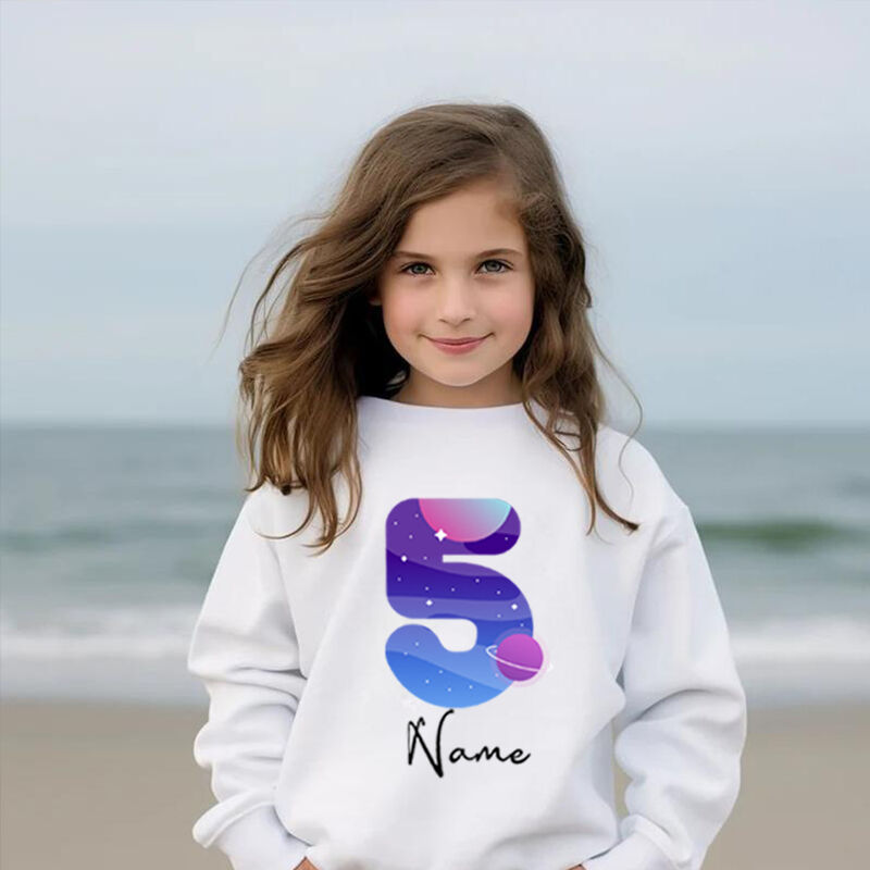 Personalized Kids Sweatshirts Customized Name And Age Birthday Gifts For Children