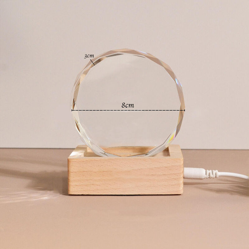 Personalized Crystal Photo with LED Light Base Sympathy Gift for Pet Owners