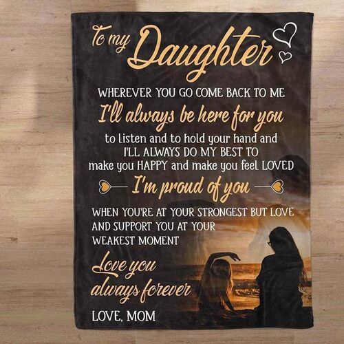 Couverture "Te rendre heureuse" personnalisée avec lettre d'amour de maman pour sa fille