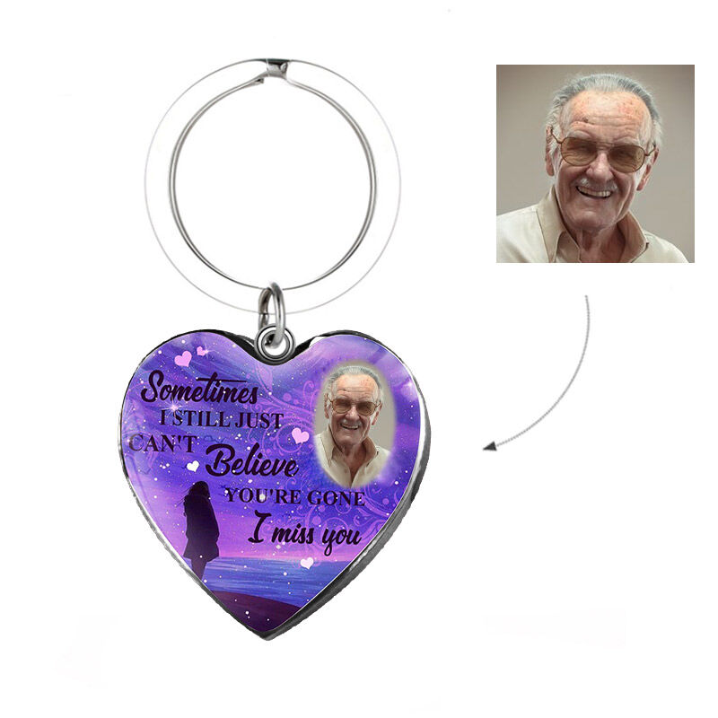 Personalized You're Gone I Miss You Memorial Photo Keychain