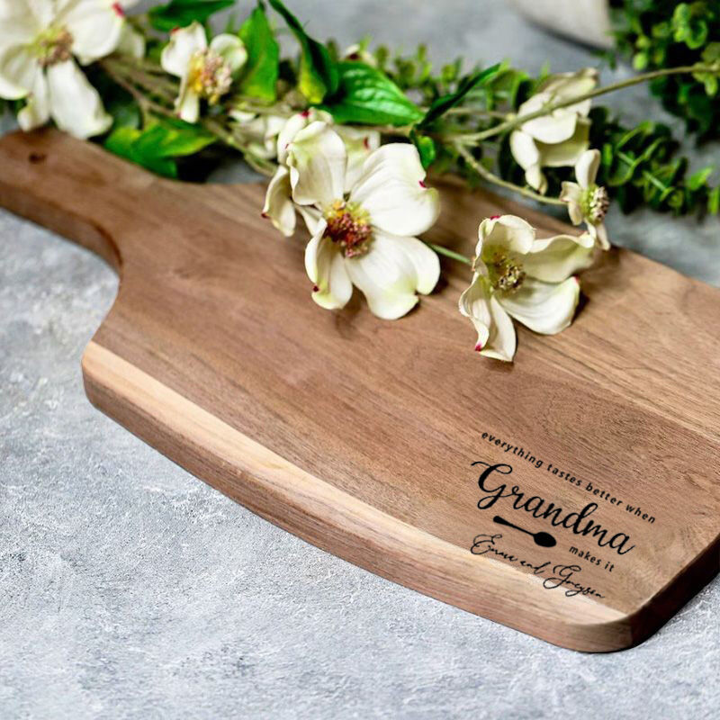 Personalized Name Charcuterie Board with Small Spoon Pattern Cute Gift for Grandma